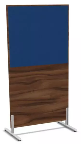 Trennwand,HxB 1545x800mm,Wand Holz/Stoff,NP-Tiepolo Nut, BN6016-blau
