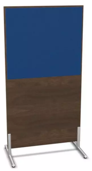 Trennwand,HxB 1545x800mm,Wand Holz/Stoff,NV Braun Hickory, BN6016-blau