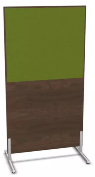 Trennwand,HxB 1545x800mm,Wand Holz/Stoff,NV Braun Hickory, BN7048-grün