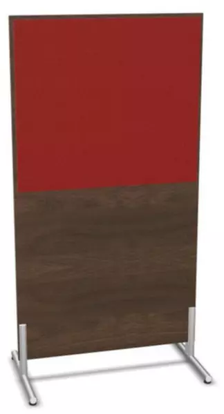 Trennwand,HxB 1545x800mm,Wand Holz/Stoff,NV Braun Hickory, BN4011-rot