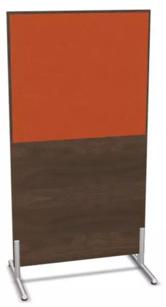 Trennwand,HxB 1545x800mm,Wand Holz/Stoff,NV Braun Hickory, BN3012-orange