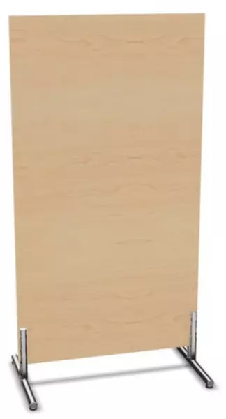 Trennwand,HxB 1545x800mm,Wand Holz,Gestell Stahl,Füße,NH- Ahorn