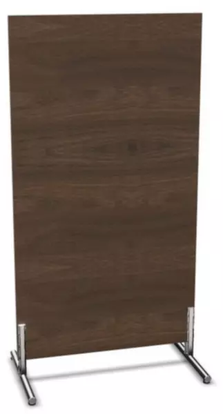 Trennwand,HxB 1545x800mm,Wand Holz,Gestell Stahl,Füße,NV Braun Hickory