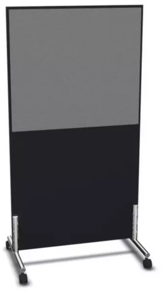 Trennwand,HxB 1545x800mm,Wand Holz/Stoff,Gestell Stahl,CC- schwarz,BN8078-grau