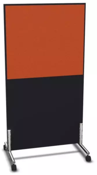 Trennwand,HxB 1545x800mm,Wand Holz/Stoff,Gestell Stahl,CC- schwarz,BN3012-orange