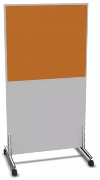 Trennwand,HxB 1545x800mm,Wand Holz/Stoff,Gestell Stahl,MP- hellgrau,BN3005-gelb