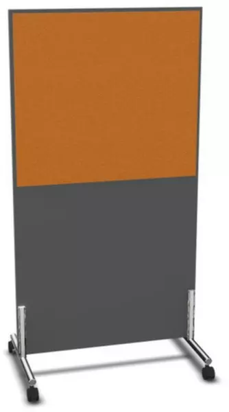 Trennwand,HxB 1545x800mm,Wand Holz/Stoff,Gestell Stahl,MS- dunkelgrau,BN3005-gelb