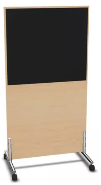 Trennwand,HxB 1545x800mm,Wand Holz/Stoff,Gestell Stahl,NH- Ahorn,BN8033-schwarz