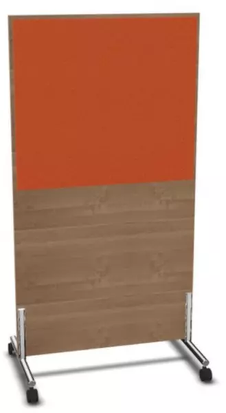Trennwand,HxB 1545x800mm,Wand Holz/Stoff,Gestell Stahl,NT- Cherry,BN3012-orange