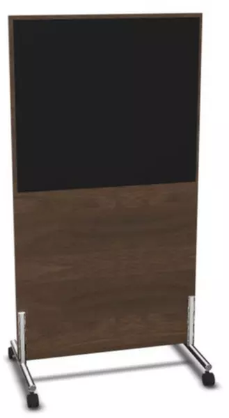 Trennwand,HxB 1545x800mm,Wand Holz/Stoff,NV Braun Hickory, BN8033-schwarz