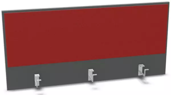 Aufsatz-Paneel,f. Schreibti- sch,Anbau hinten,B 1200mm,MS- dunkelgrau,BN4011-rot