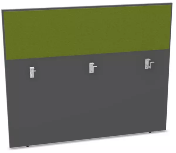 Thekenblende,f. Schreibtisch, Anbau hinten,B 1400mm,MS-dun- kelgrau,BN7048-grün