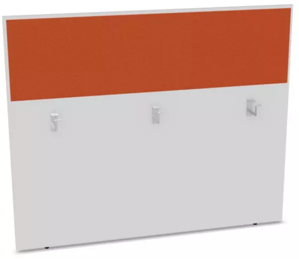 Thekenblende,f. Schreibtisch, Anbau hinten,B 1400mm,BI- weiss,BN3012-orange