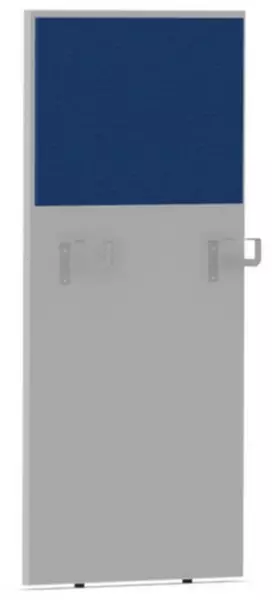 Thekenblende,f. Schreibtisch, Anbau rechts,B 600mm,MP-hell- grau,BN6016-blau