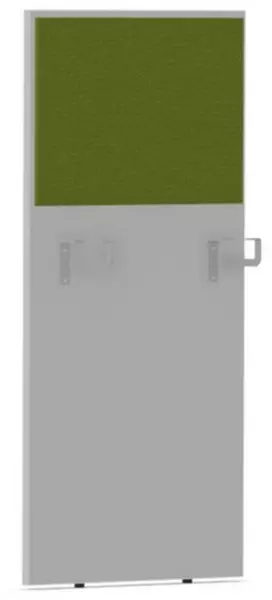 Thekenblende,f. Schreibtisch, Anbau rechts,B 600mm,MP-hell- grau,BN7048-grün