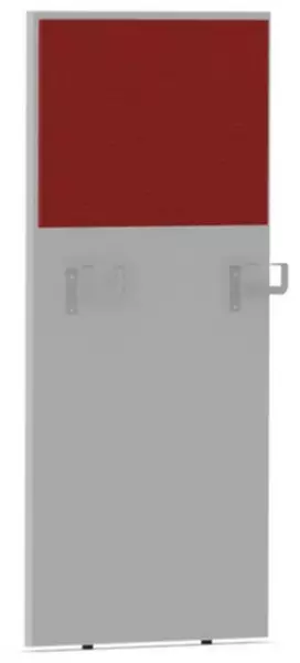 Thekenblende,f. Schreibtisch, Anbau rechts,B 600mm,MP-hell- grau,BN4011-rot