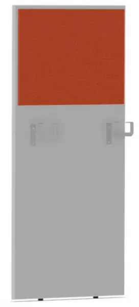 Thekenblende,f. Schreibtisch, Anbau rechts,B 600mm,MP-hell- grau,BN3012-orange