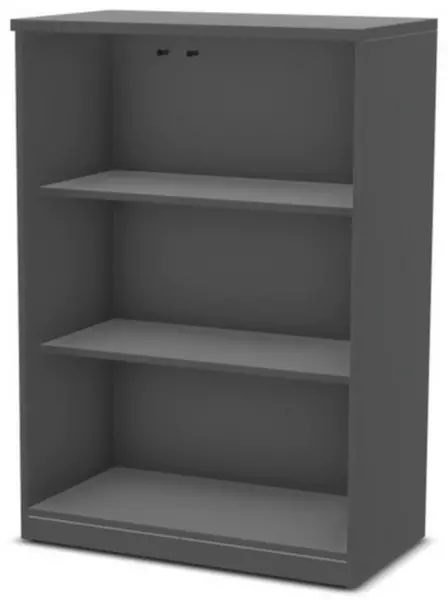 Büro-Glastürenschrank,HxBxT 1155x800x445mm,2xHolzboden,3 OH,MS-dunkelgrau