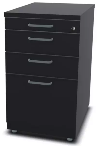 Standcontainer,HxBxT 740x430x 600mm,2 Schublade(n),1 HR- Auszüge,MA,CC-schwarz