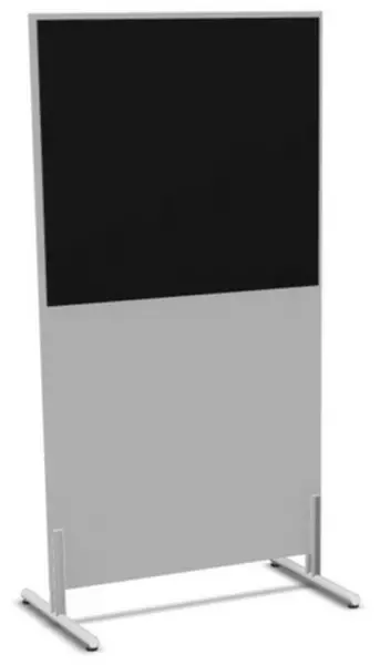 Trennwand,HxB 1545x800mm,Wand Holz/Stoff,MP-hellgrau, BN8033-schwarz