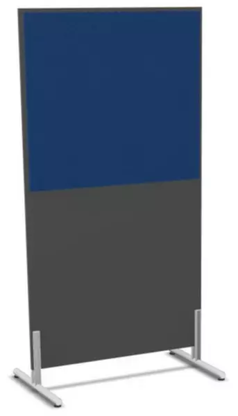 Trennwand,HxB 1545x800mm,Wand Holz/Stoff,MS-dunkelgrau, BN6016-blau