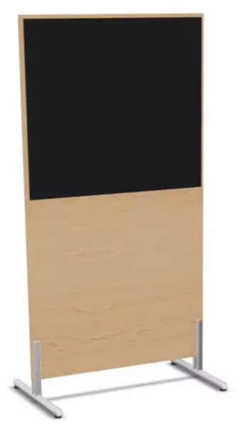 Trennwand,HxB 1545x800mm,Wand Holz/Stoff,NH-Ahorn, BN8033-schwarz