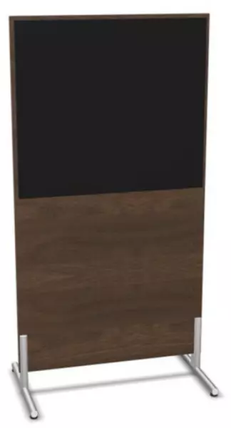 Trennwand,HxB 1545x800mm,Wand Holz/Stoff,NV Braun Hickory, BN8033-schwarz
