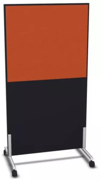 Trennwand,HxB 1545x800mm,Wand Holz/Stoff,CC-schwarz, BN3012-orange