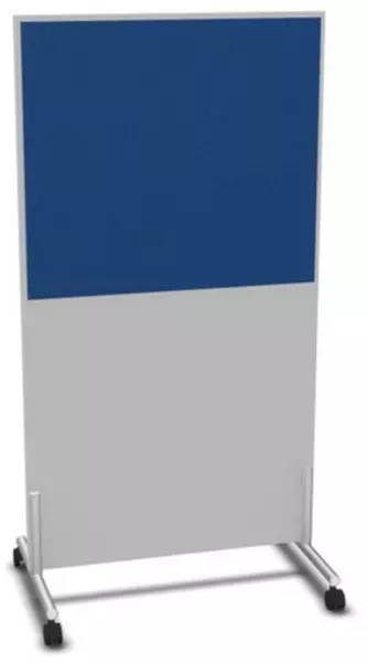 Trennwand,HxB 1545x800mm,Wand Holz/Stoff,MP-hellgrau, BN6016-blau