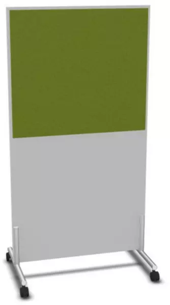Trennwand,HxB 1545x800mm,Wand Holz/Stoff,MP-hellgrau, BN7048-grün