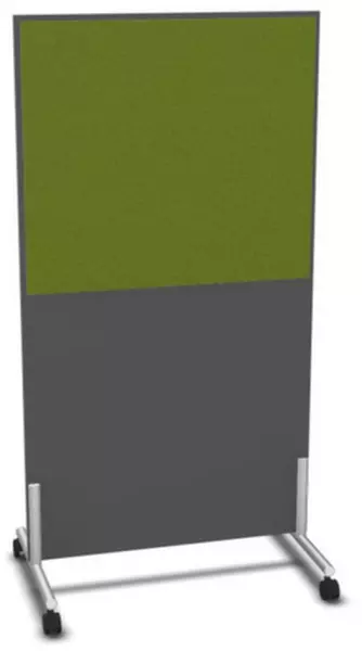 Trennwand,HxB 1545x800mm,Wand Holz/Stoff,MS-dunkelgrau, BN7048-grün