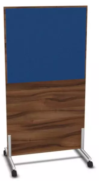 Trennwand,HxB 1545x800mm,Wand Holz/Stoff,NP-Tiepolo Nut, BN6016-blau