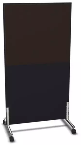 Trennwand,HxB 1545x800mm,Wand Holz/Stoff,Gestell Stahl,CC- schwarz,BN2036-braun