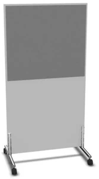 Trennwand,HxB 1545x800mm,Wand Holz/Stoff,Gestell Stahl,MP- hellgrau,BN8078-grau