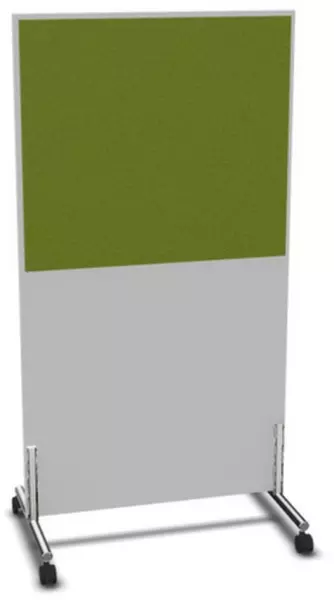 Trennwand,HxB 1545x800mm,Wand Holz/Stoff,Gestell Stahl,MP- hellgrau,BN7048-grün