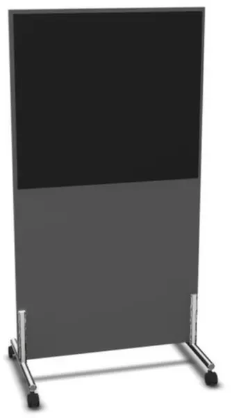 Trennwand,HxB 1545x800mm,Wand Holz/Stoff,MS-dunkelgrau, BN8033-schwarz