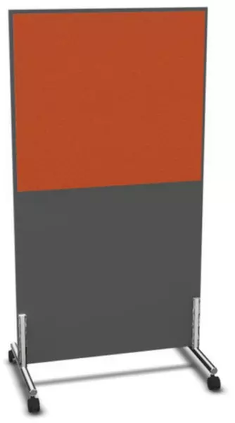 Trennwand,HxB 1545x800mm,Wand Holz/Stoff,MS-dunkelgrau, BN3012-orange