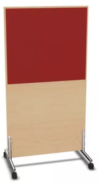 parete divisoria,Axl 1545x 800mm,parete legno/stoffa,NE- acero,BN4011-rosso