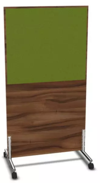 Trennwand,HxB 1545x800mm,Wand Holz/Stoff,NP-Tiepolo Nut, BN7048-grün