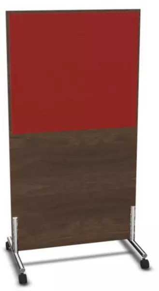 Trennwand,HxB 1545x800mm,Wand Holz/Stoff,NV Braun Hickory, BN4011-rot