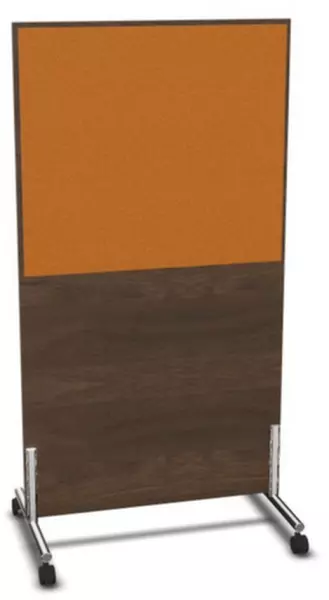 Trennwand,HxB 1545x800mm,Wand Holz/Stoff,NV Braun Hickory, BN3005-gelb