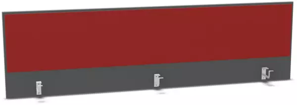 Aufsatz-Paneel,f. Schreibti- sch,Anbau hinten,B 2000mm,MS- dunkelgrau,BN4011-rot