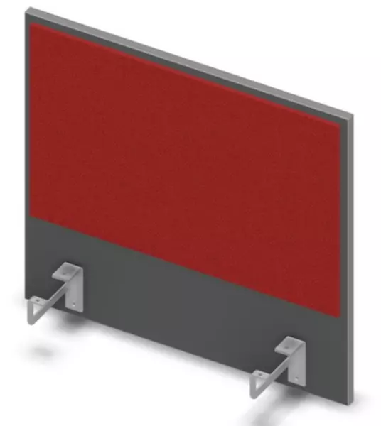 Aufsatz-Paneel,f. Schreibti- sch,Anbau seitlich,B 600mm,MS- dunkelgrau,BN4011-rot