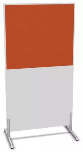 Trennwand,HxB 1545x800mm,Wand Holz/Stoff,BI-weiss, BN3012-orange