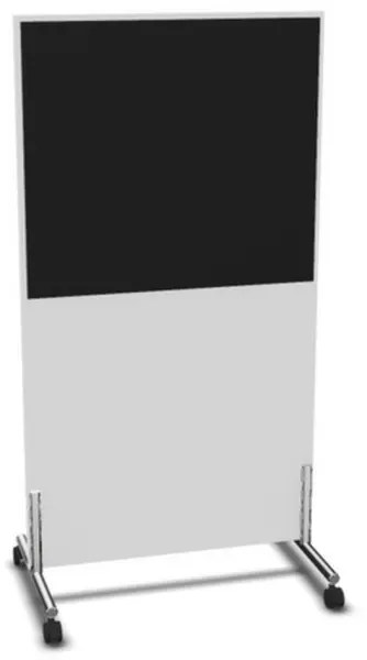 Trennwand,HxB 1545x800mm,Wand Holz/Stoff,Gestell Stahl,BI- weiss,BN8033-schwarz