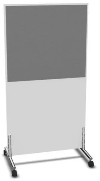 Trennwand,HxB 1545x800mm,Wand Holz/Stoff,Gestell Stahl,BI- weiss,BN8078-grau
