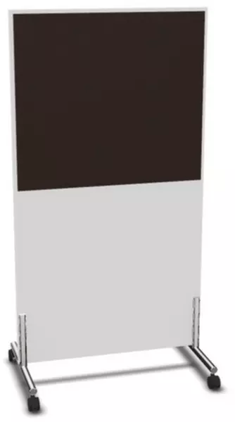 Trennwand,HxB 1545x800mm,Wand Holz/Stoff,Gestell Stahl,BI- weiss,BN2036-braun