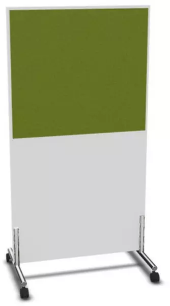 Trennwand,HxB 1545x800mm,Wand Holz/Stoff,Gestell Stahl,BI- weiss,BN7048-grün