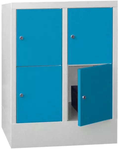 Schließfachschrank,HxBxT 855x 630x500mm,2x2 Fächer,RAL7035, Front RAL5012