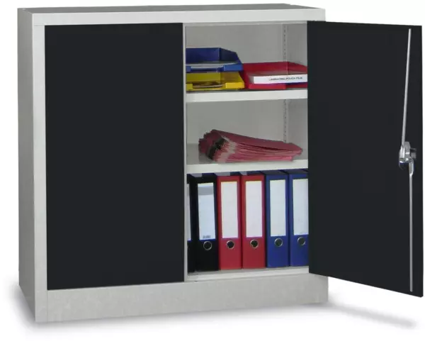 Großraum-Flügeltürenschrank, HxBxT 1000x1200x600mm,RAL7035, Front RAL7016